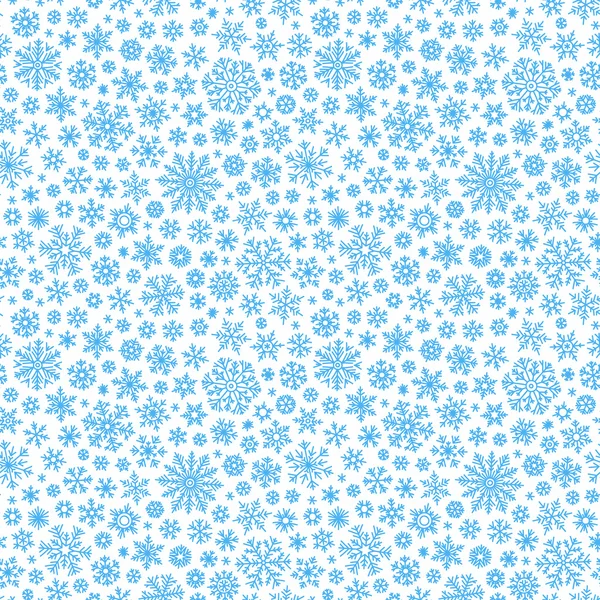 Kerstmis naadloze doodle patroon met sneeuwvlokken — Stockvector