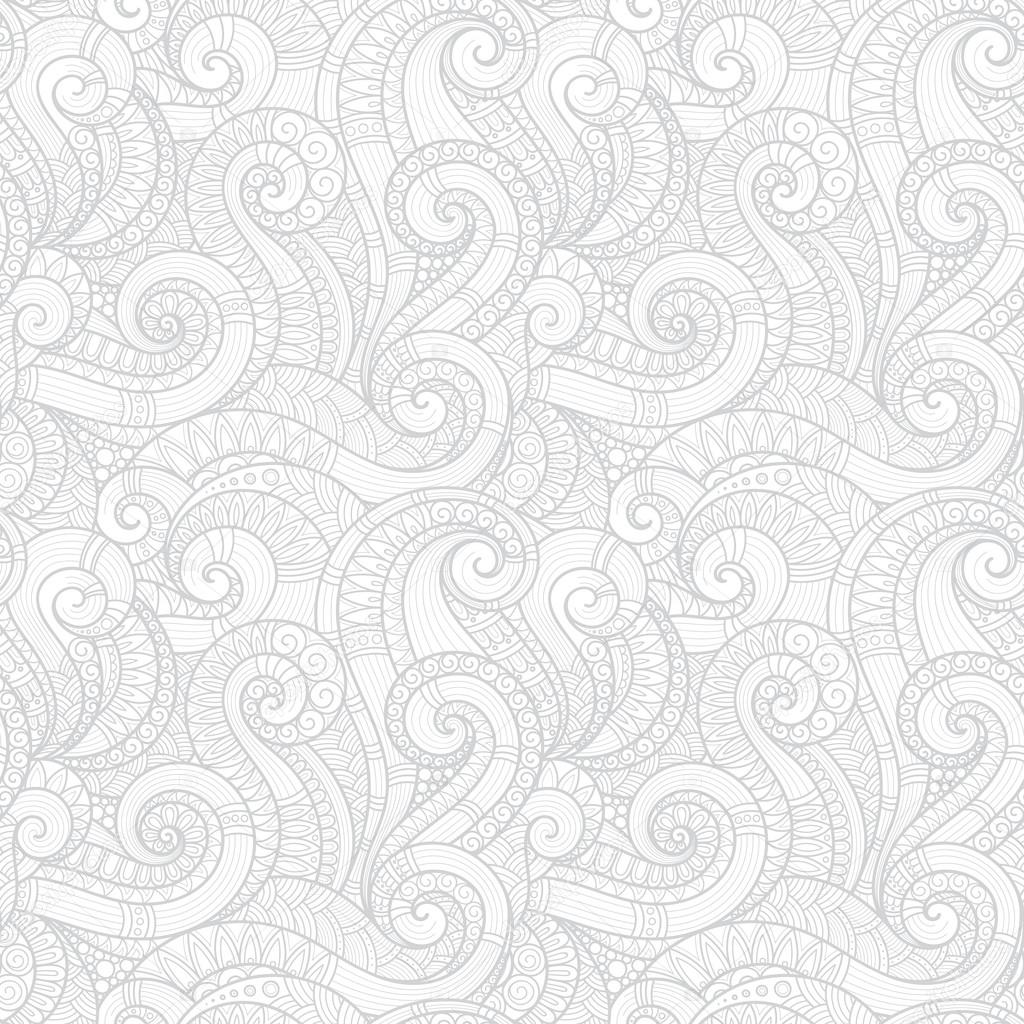 Seamless asian ethnic floral retro doodle background 