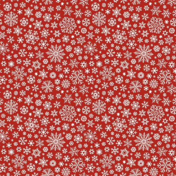 Boże Narodzenie bezszwowe doodle wzór z płatki śniegu — Wektor stockowy