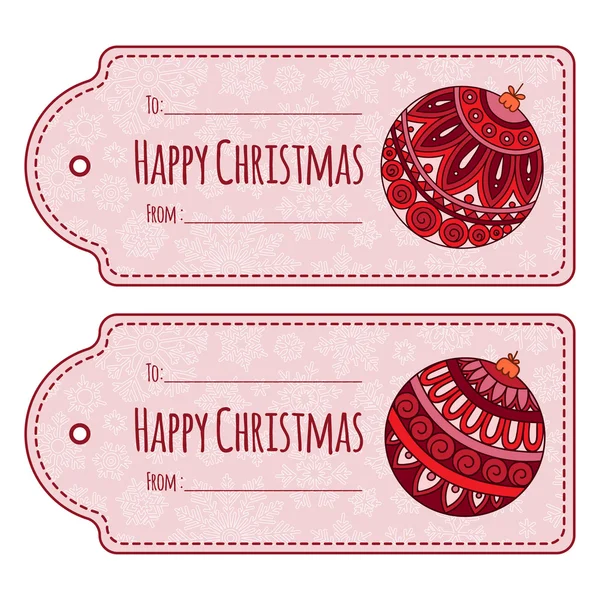 Ensemble de jolies étiquettes cadeaux de Noël , — Image vectorielle