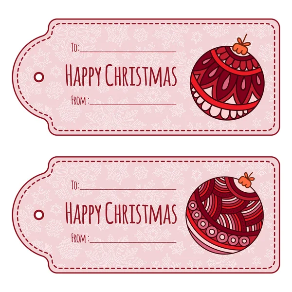 Conjunto de etiquetas de regalo de Navidad lindo , — Archivo Imágenes Vectoriales