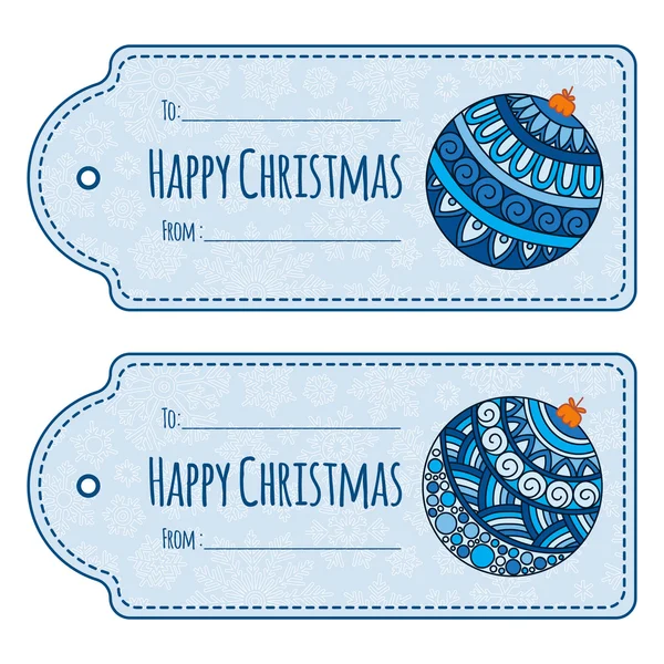 Conjunto de etiquetas de regalo de Navidad lindo , — Vector de stock