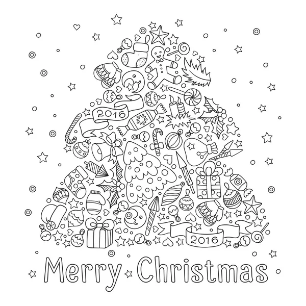 Árvore de Natal de elementos decorativos de Natal . — Vetor de Stock
