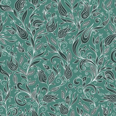 Kına Mehndi dövme çiçek karalamalar Seamless Modeli