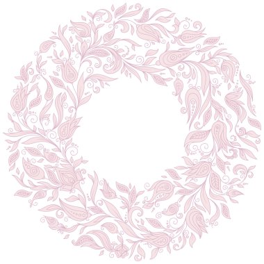 Çiçek çelenk ile çizilmiş süsleme el