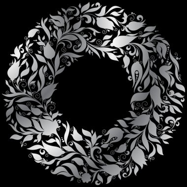 Çiçek çelenk ile çizilmiş süsleme el