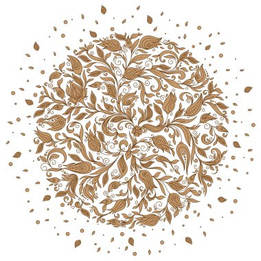 Vektör çiçek arka plan. Çiçek çelenk ile çizilmiş süsleme el