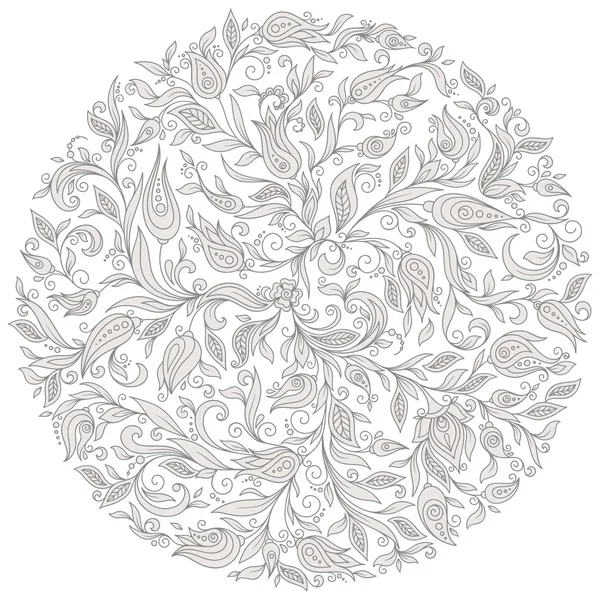 Vector Floral Background. Ornement dessiné à la main avec couronne florale — Image vectorielle