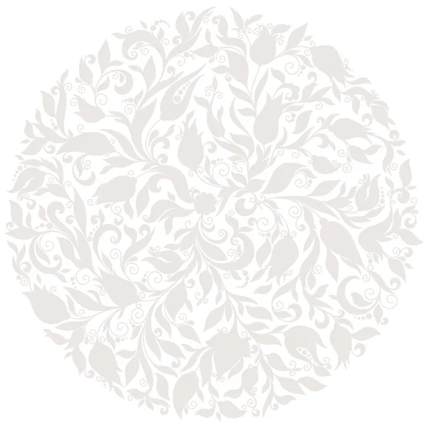 Sfondo floreale vettoriale. Ornamento disegnato a mano con corona floreale — Vettoriale Stock