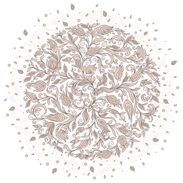 Fondo floral vectorial. Ornamento dibujado a mano con corona floral — Vector de stock