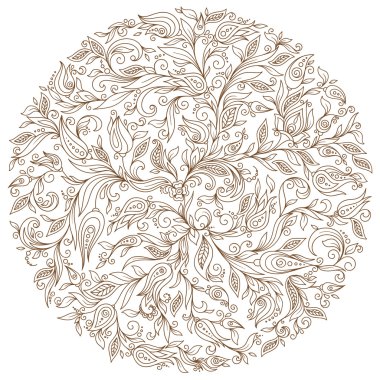 Vektör çiçek arka plan. Çiçek çelenk ile çizilmiş süsleme el