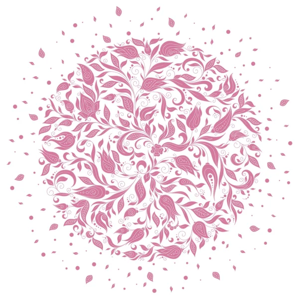 Vektor floralen Hintergrund. Handgezeichneter Schmuck mit Blumenkranz — Stockvektor