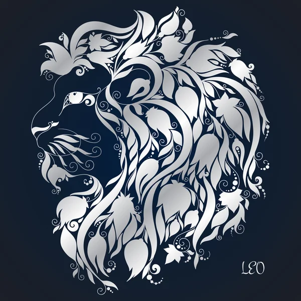 Leo. Astrología Signo del zodíaco. Estilo dibujado a mano . — Vector de stock