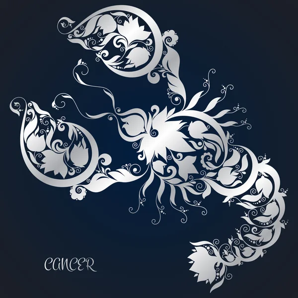 Cáncer. Astrología Signo del zodíaco. Estilo dibujado a mano . — Vector de stock