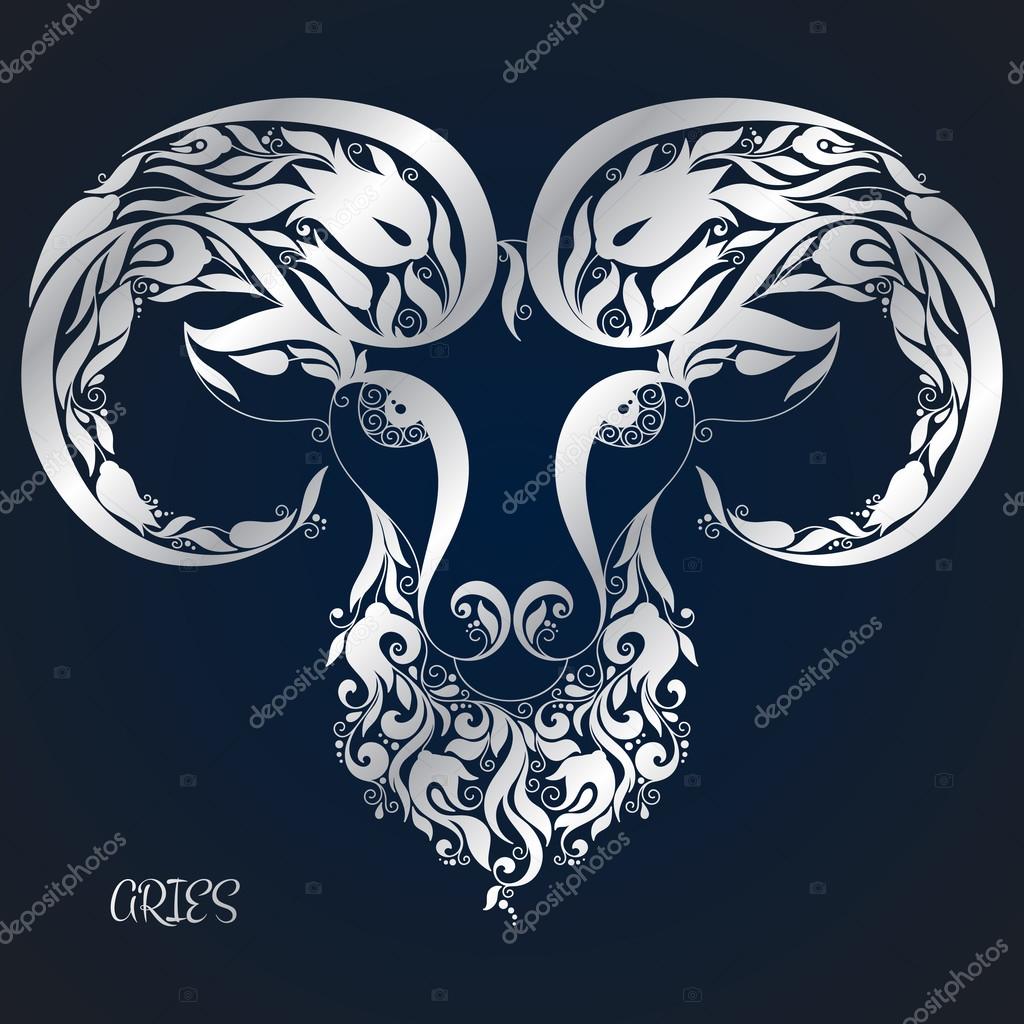 Aries. Astrology Zodiac sign. Hand drawn style. — Stock Vector ...