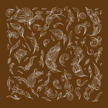 Silver vector elements on dark background