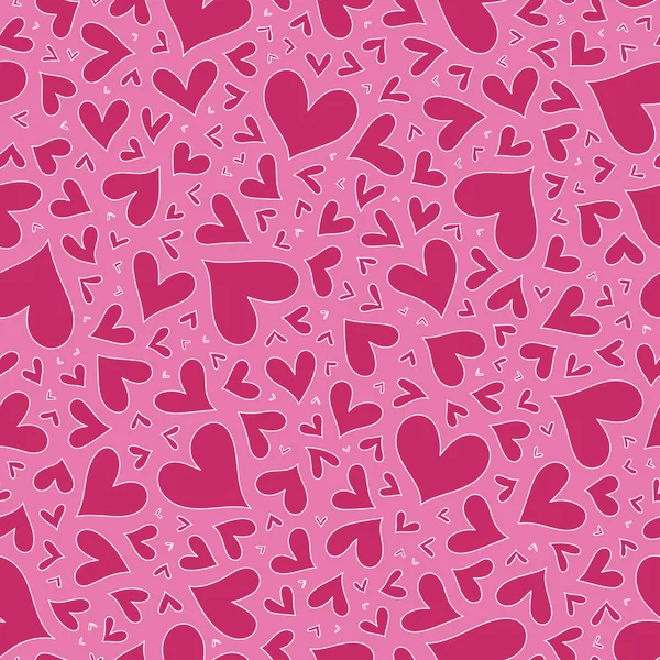 Red hearts seamless pattern. Valentine's day vector. — Stock Vector