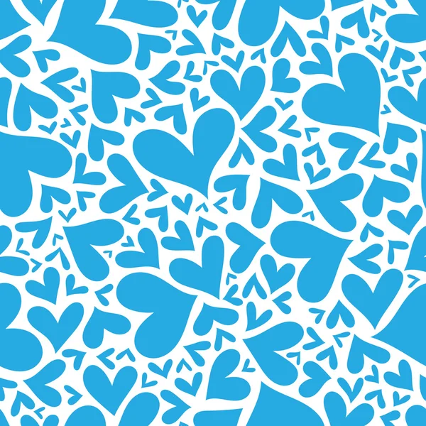 Seamless pattern with blue hearts. — Stock Vector