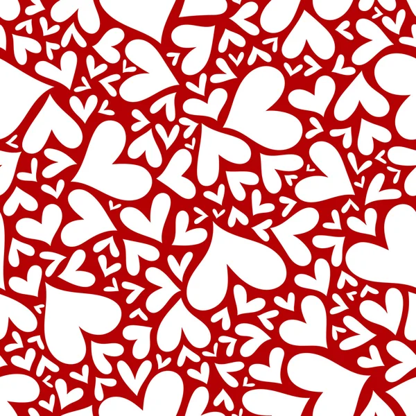 Red hearts seamless pattern. Valentine's day vector. — Stock Vector