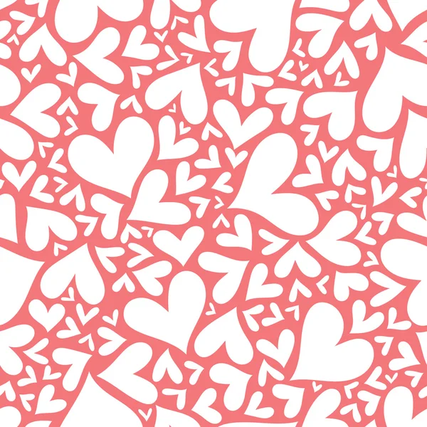 Corazones rojos patrón sin costuras. Día de San Valentín vector . — Vector de stock