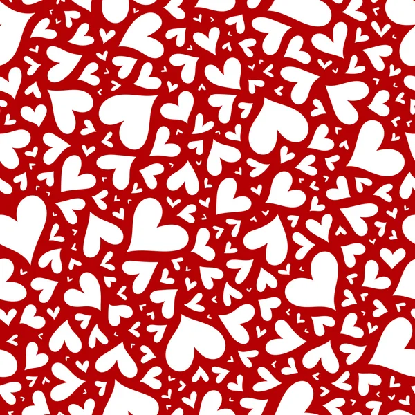 Red hearts seamless pattern. Valentine's day vector. — Stock Vector