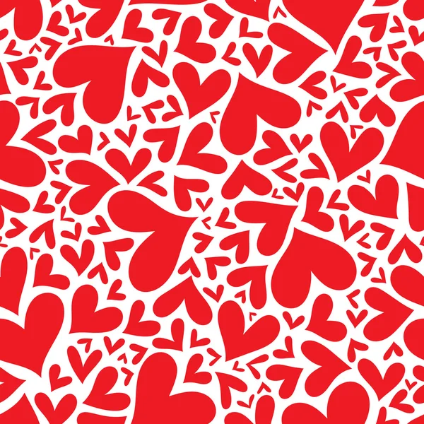 Corazones rojos patrón sin costuras. Día de San Valentín vector . — Vector de stock