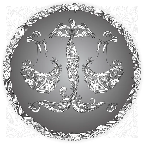 Libra signe du zodiaque . — Image vectorielle