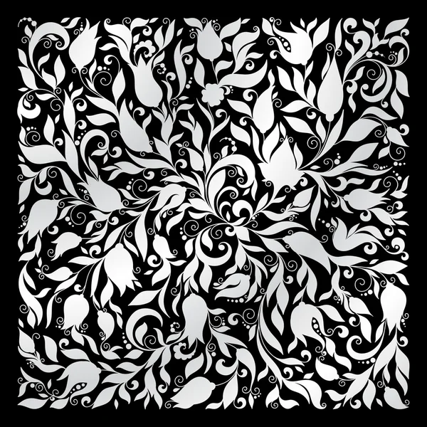 Illustration vectorielle de carré réalisé avec des éléments floraux — Image vectorielle