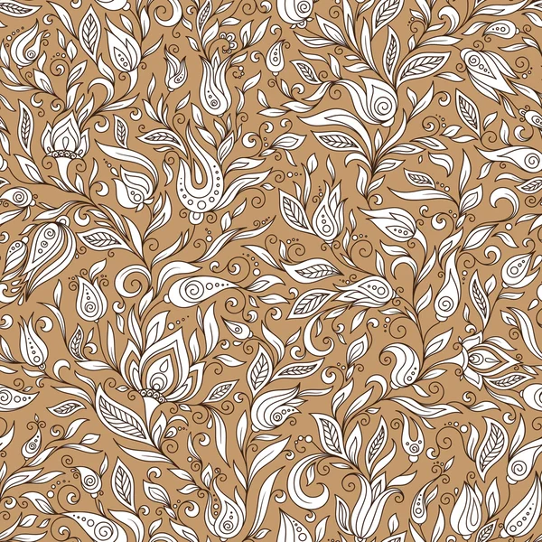 Paisley bloemen ontwerpen elementen naadloze patroon — Stockvector