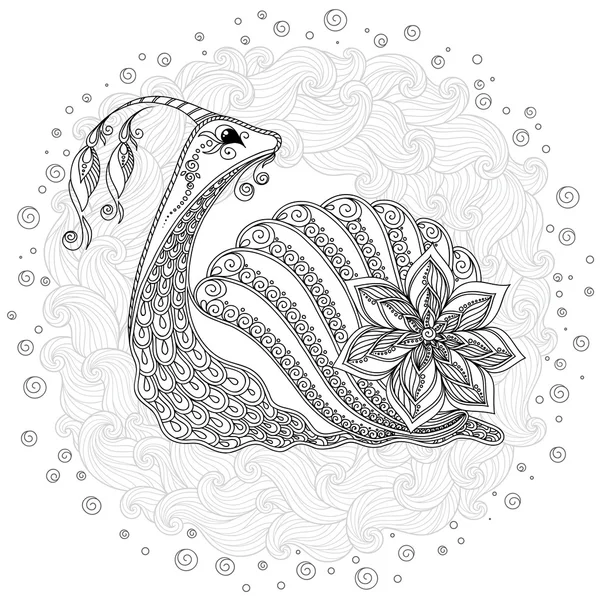 Patrón para colorear libro. Ilustración de caracol . — Archivo Imágenes Vectoriales