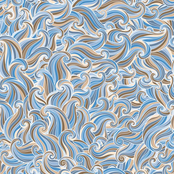 Abstraktes handgezeichnetes Muster, Wellen Hintergrund. — Stockvektor