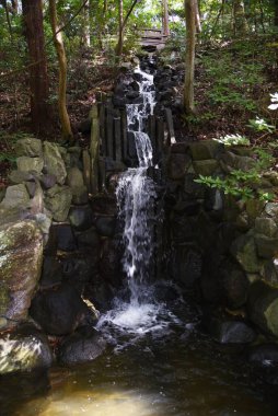 Doğal bir parkta küçük bir şelale..