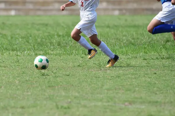 Japon Ilkokul Futbol Takımının Maç Sahnesi — Stok fotoğraf