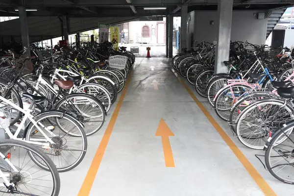 View Bicycle Parking Lot Station Japan — Stock Photo, Image