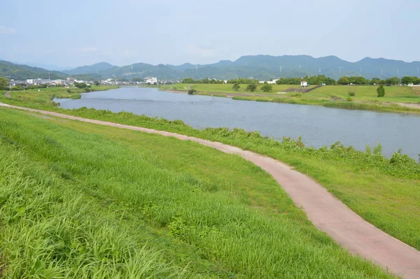 Quatro Estações Rio Chikugo Prefeitura Fukuoka Jpan Rio Chikugo Maior — Fotografia de Stock