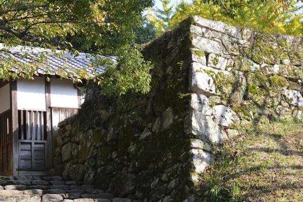Осмотр Достопримечательностей Японии Руины Замка Акидзуки Akizuki Город Асакура Префектура — стоковое фото