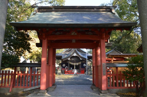 Fukuoka Bölgesi Kırsalındaki Bir Tapınağın Manzarası Japonya Tapınak Shinto Nun — Stok fotoğraf