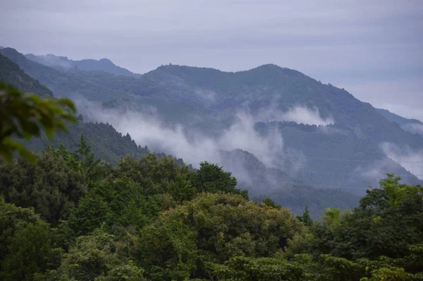 Beautiful Mountain Range Japan Fog — Stock Photo, Image