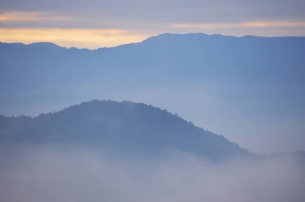 Beautiful Mountain Range Japan Fog — Stock Photo, Image