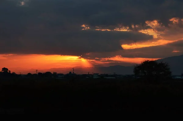 Sight Sunrise Moving Moment Nature Created Sun Clouds — Stock Photo, Image