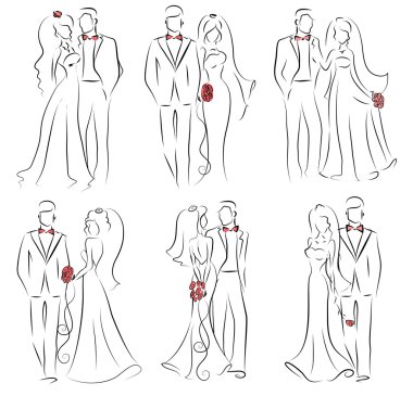 şık gelin ve damat seti