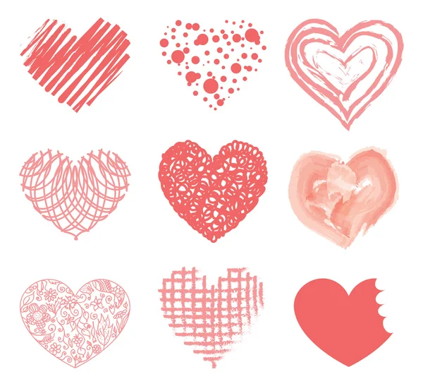 Desenhos animados corações românticos —  Vetores de Stock