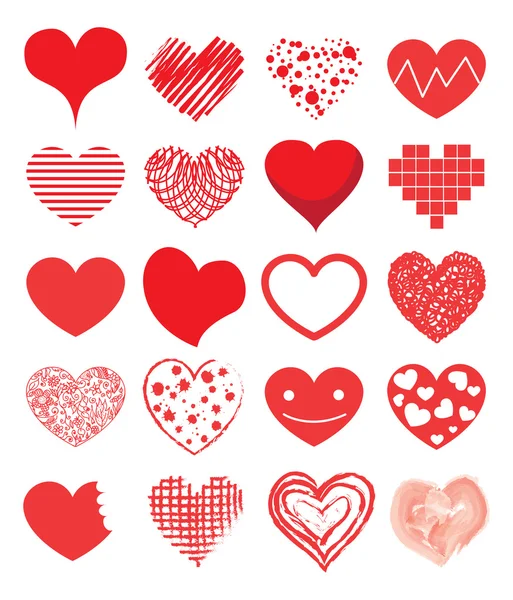 Cartoon romantiska hjärtan — Stock vektor