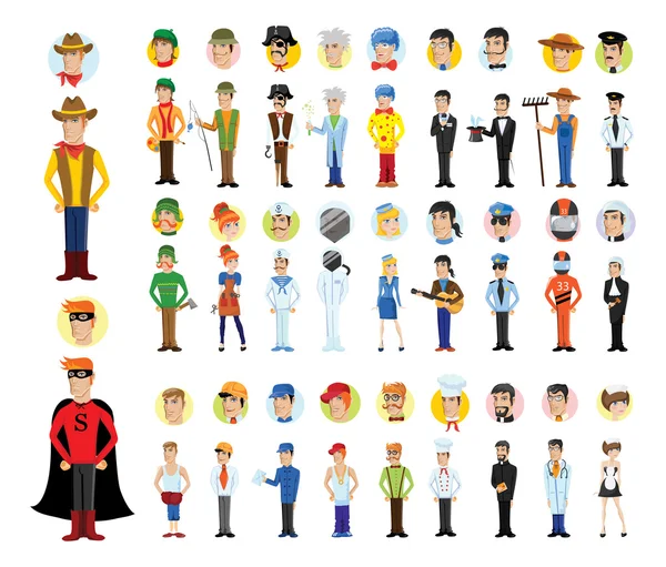 Cartoon professions characters — Stock Vector