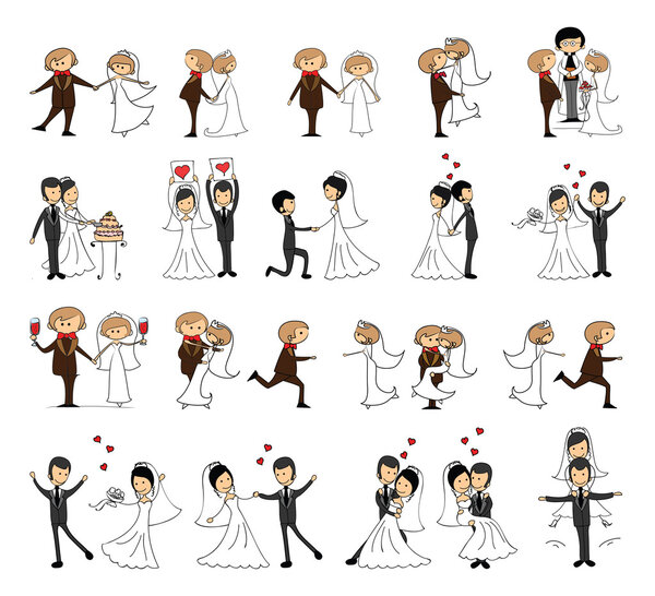 wedding icons set