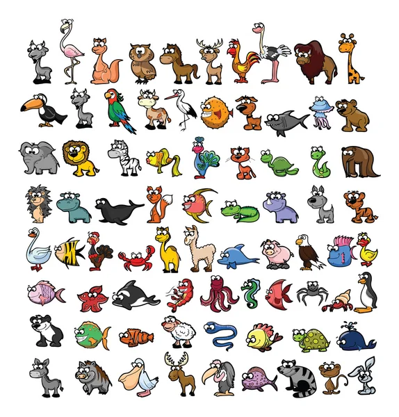 Dibujos animados animales salvajes — Vector de stock