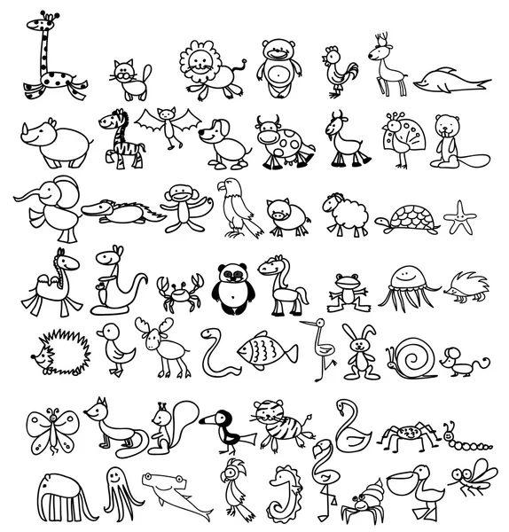 Dibujos animados animales salvajes — Vector de stock