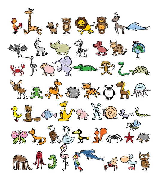 Cartoon wild animals — Stock Vector