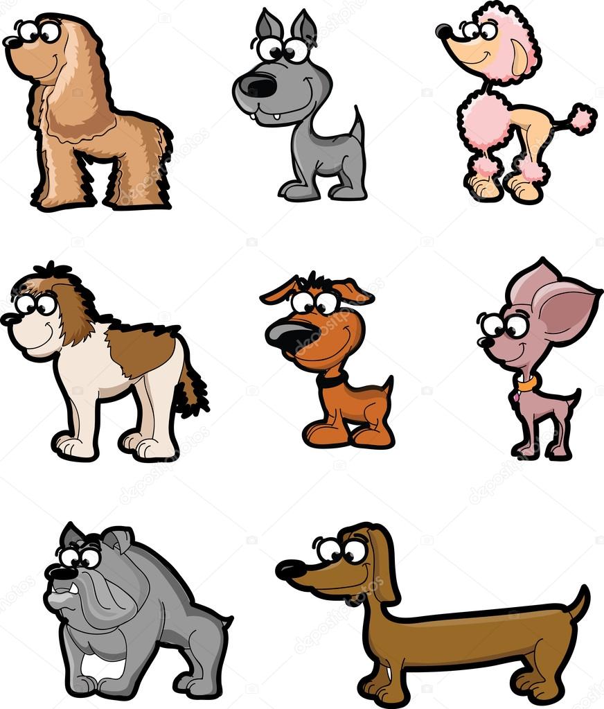 Cartoon dogs set