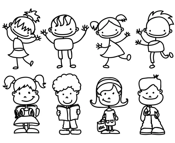 Dzieci doodle szczęśliwy — Wektor stockowy